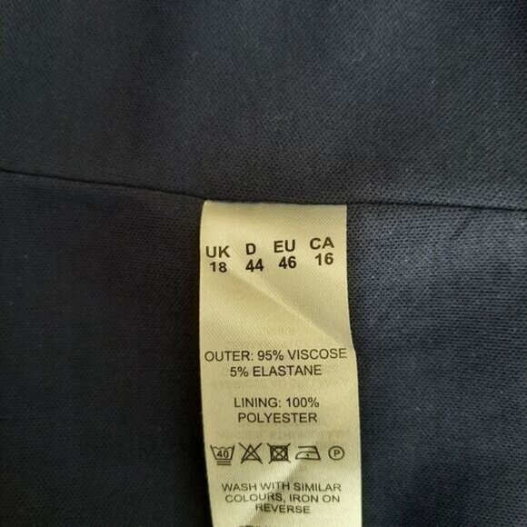 EASTEX \ Soft Jersey Midi Dress Multicolor Abstract Print Blue & White Sz 16 - Picture 13 of 13